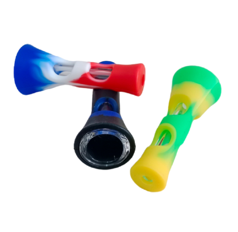 Pipa de vidrio con silicona